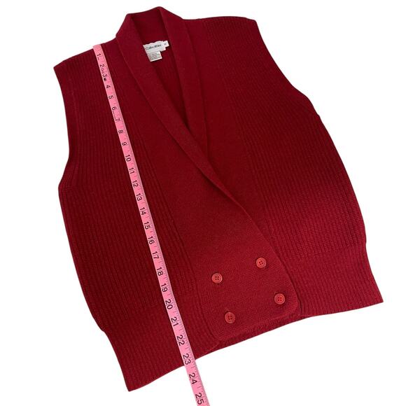 JH Collectibles Vintage Angora Lambswool Sweater Vest Red Retro Chic Red Small - Picture 12 of 13